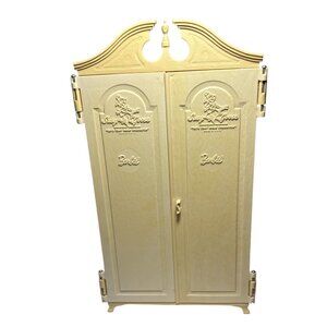 Susy Goose Barbie Armoire Wardrobe Mirror Drawers Beige Plastic 13" Tall